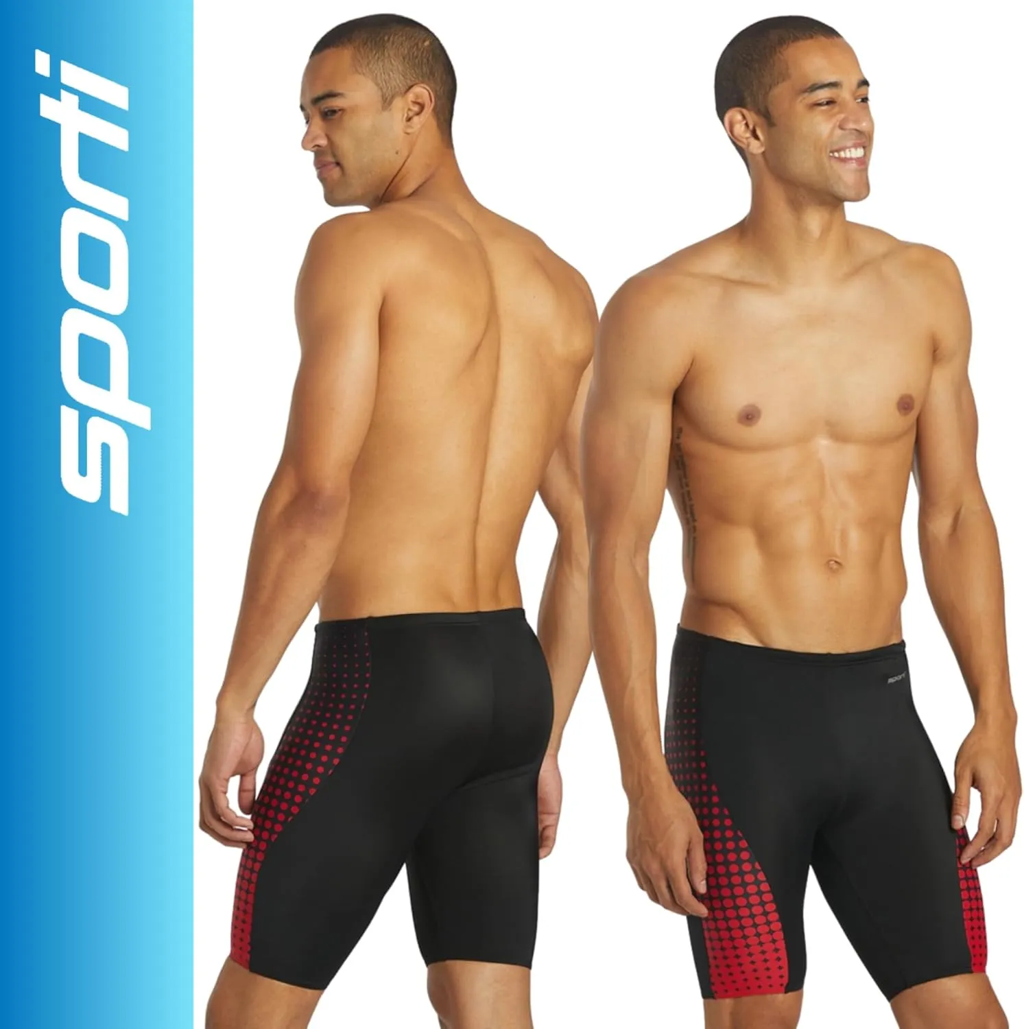 Sporti Men's Athletic Swimwear Jammers, Multi Solid Color - Racing & Training Swimsuit Jammers for Men, Durable Long Lasting