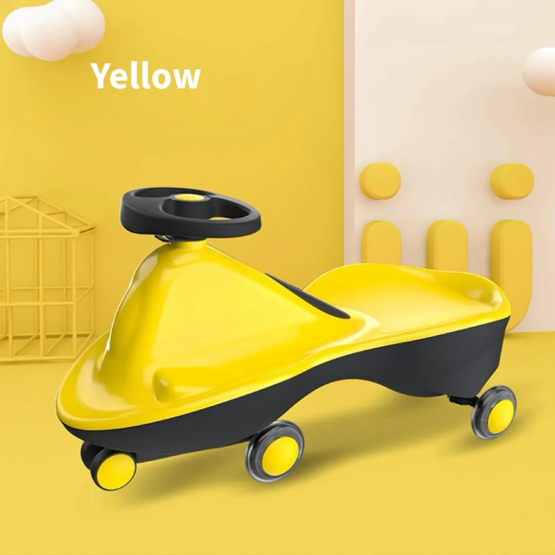 Sports Series LED Wheeled Swing car, Come Fully Assembled! (Citrus Yellow)