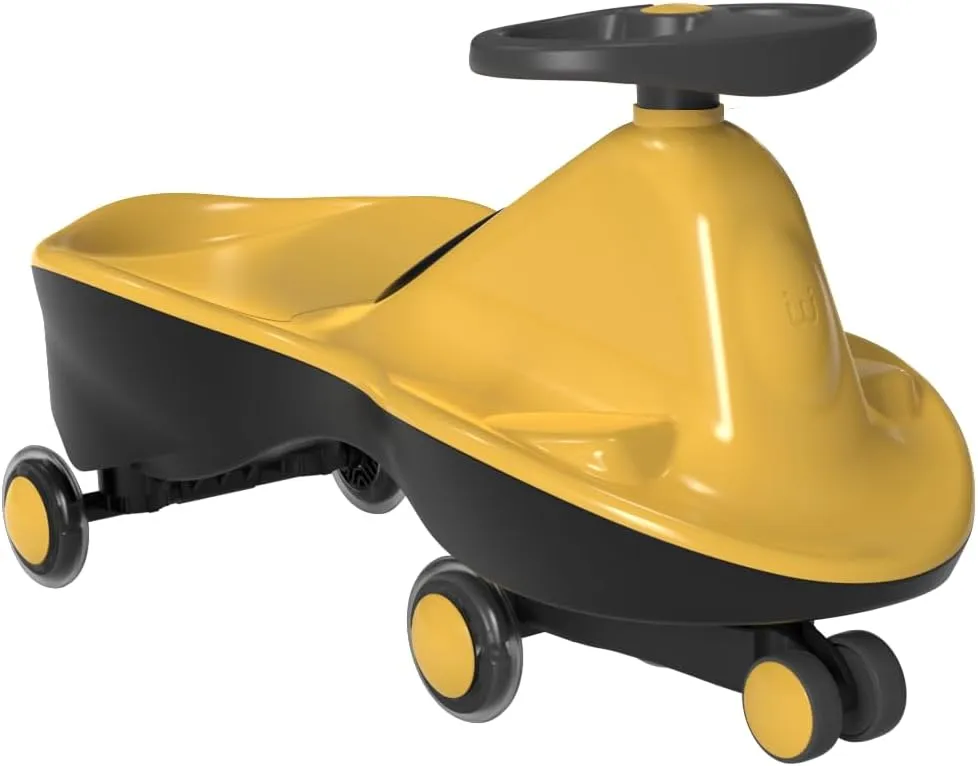 Sports Series LED Wheeled Swing car, Come Fully Assembled! (Citrus Yellow)