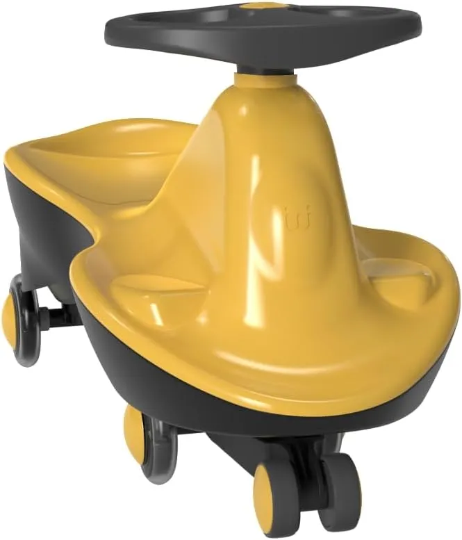 Sports Series LED Wheeled Swing car, Come Fully Assembled! (Citrus Yellow)