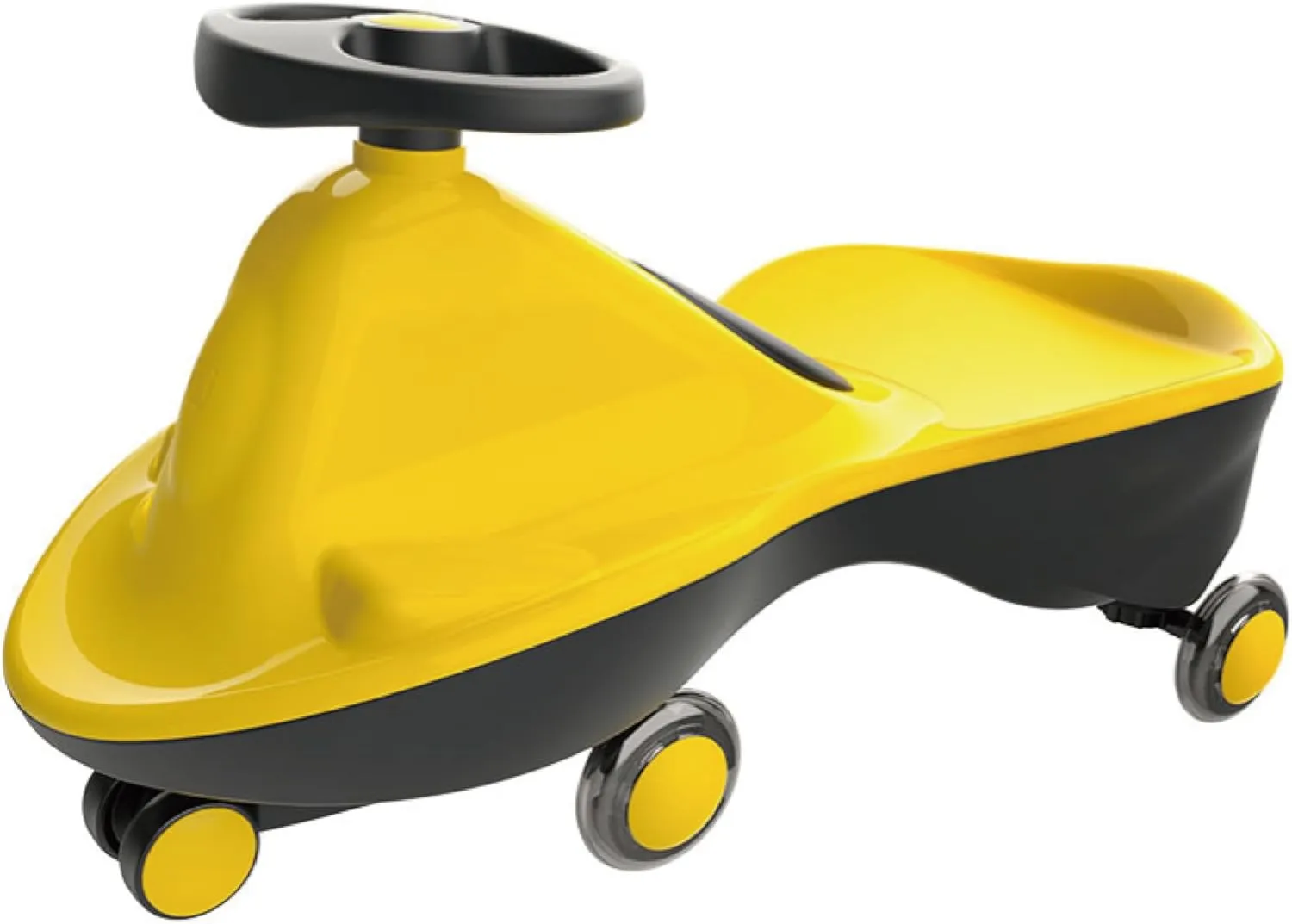 Sports Series LED Wheeled Swing car, Come Fully Assembled! (Citrus Yellow)