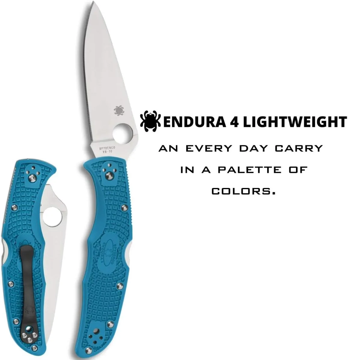 Spyderco Endura 4 Lightweight Signature Knife with 3.80" VG-10 Steel Blade and Blue FRN Handle - PlainEdge - C10FPBL