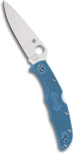 Spyderco Endura 4 Lightweight Signature Knife with 3.80" VG-10 Steel Blade and Blue FRN Handle - PlainEdge - C10FPBL