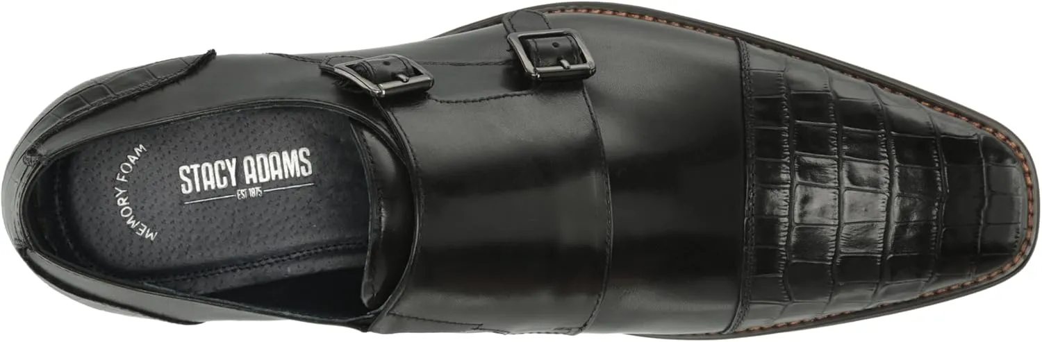 STACY ADAMS Men's Pierson Cap Toe Double Monk Strap Loafer