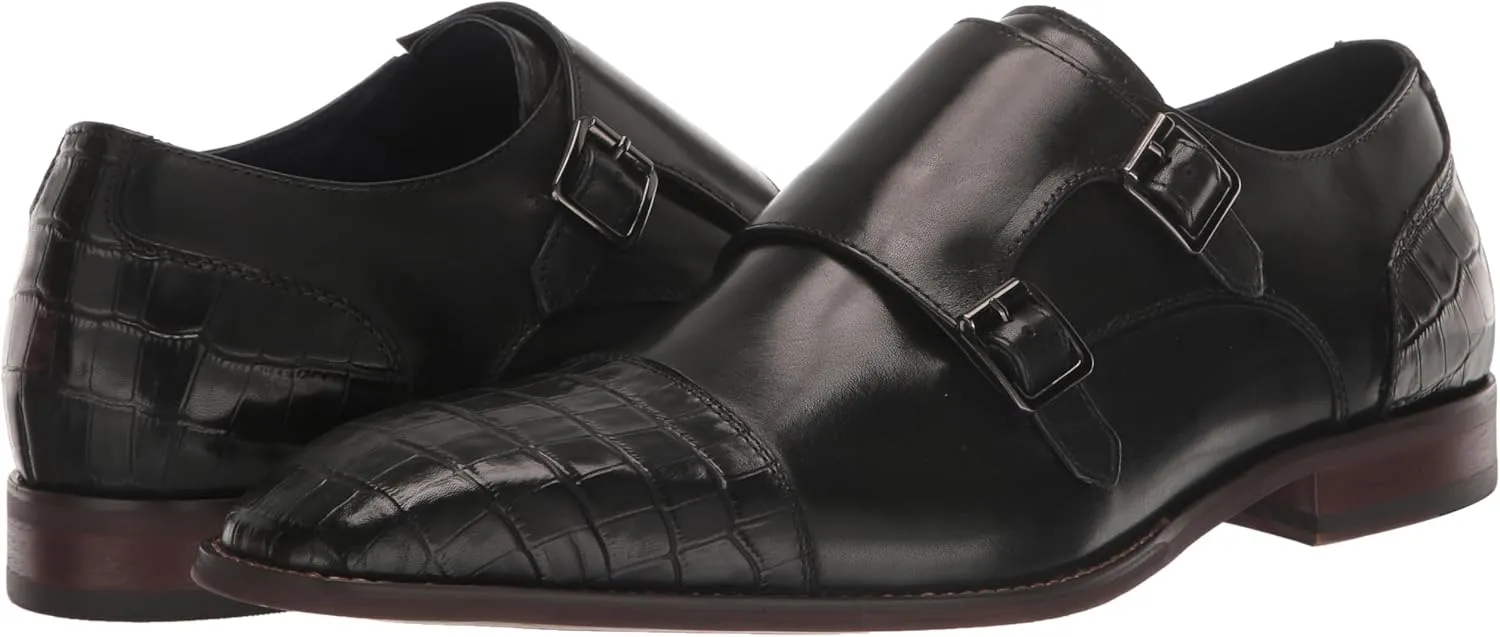 STACY ADAMS Men's Pierson Cap Toe Double Monk Strap Loafer