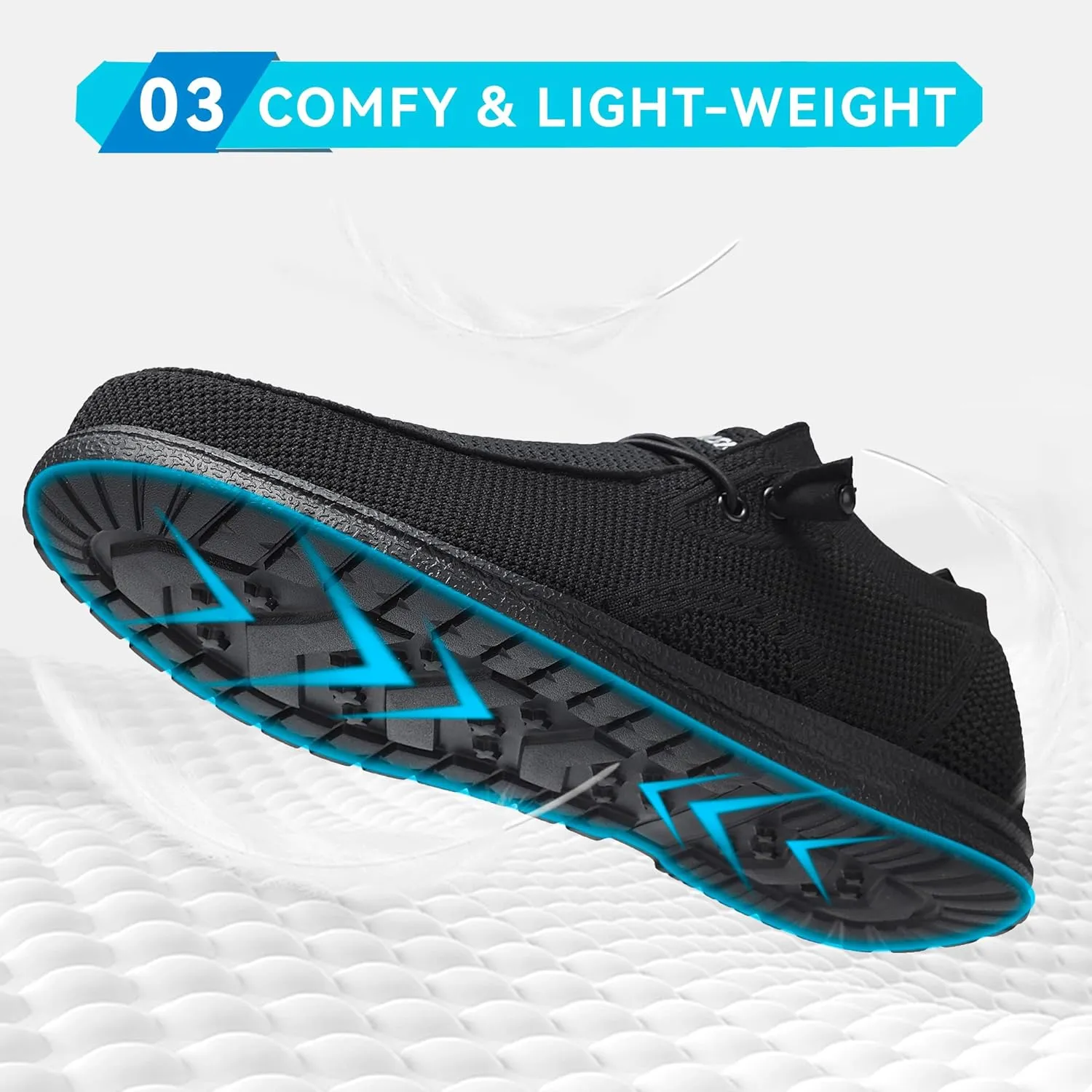 Steel Toe Shoes for Men Slip On Composite Toe Loafers Non Slip Puncture Proof Work Safety Shoes Comfy Lightweight for Construction Warehouse