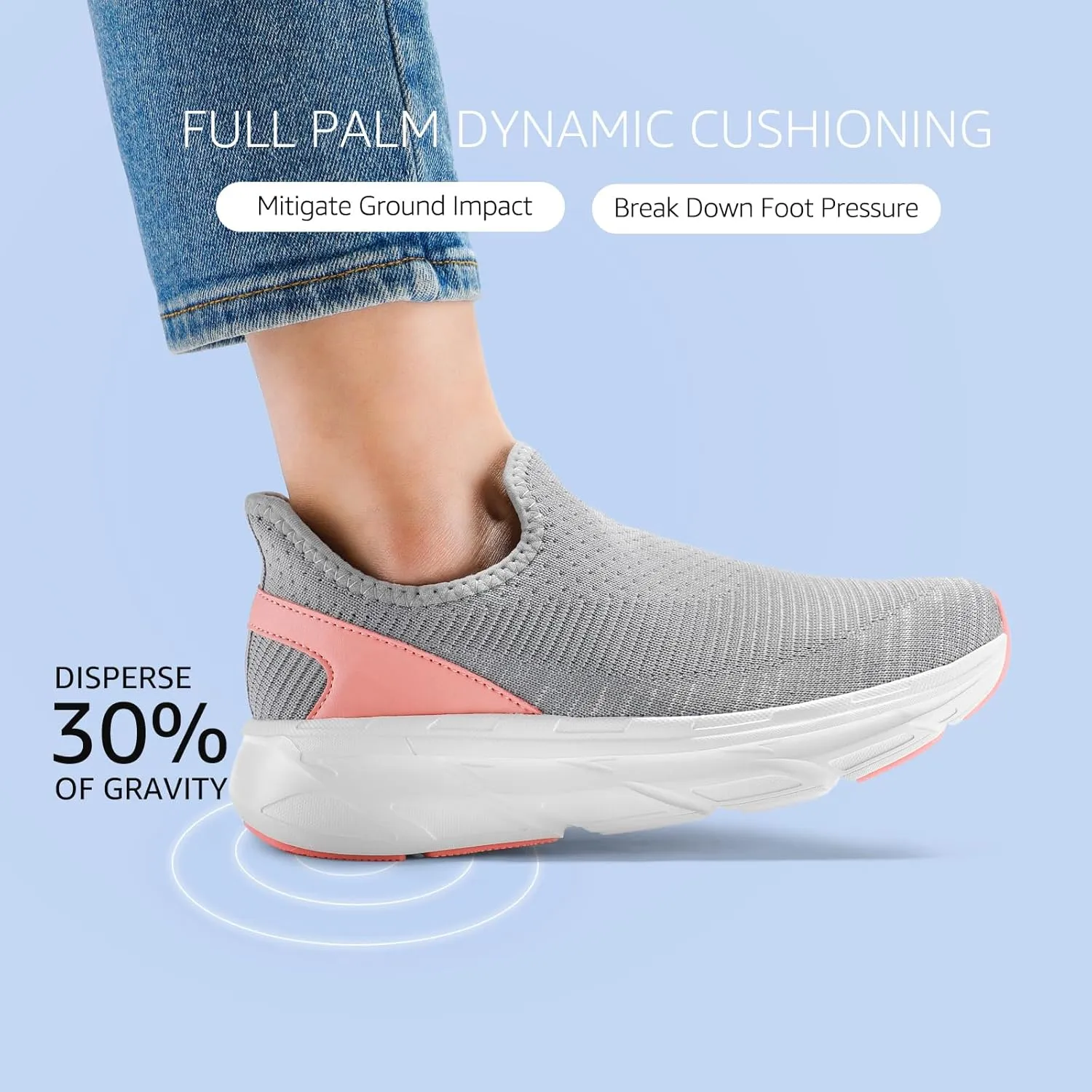 STQ Womens Slip on Shoes Breathable Lightweight Orthopedic Walking Shoes Workout Gym Sports Athletic Sneakers