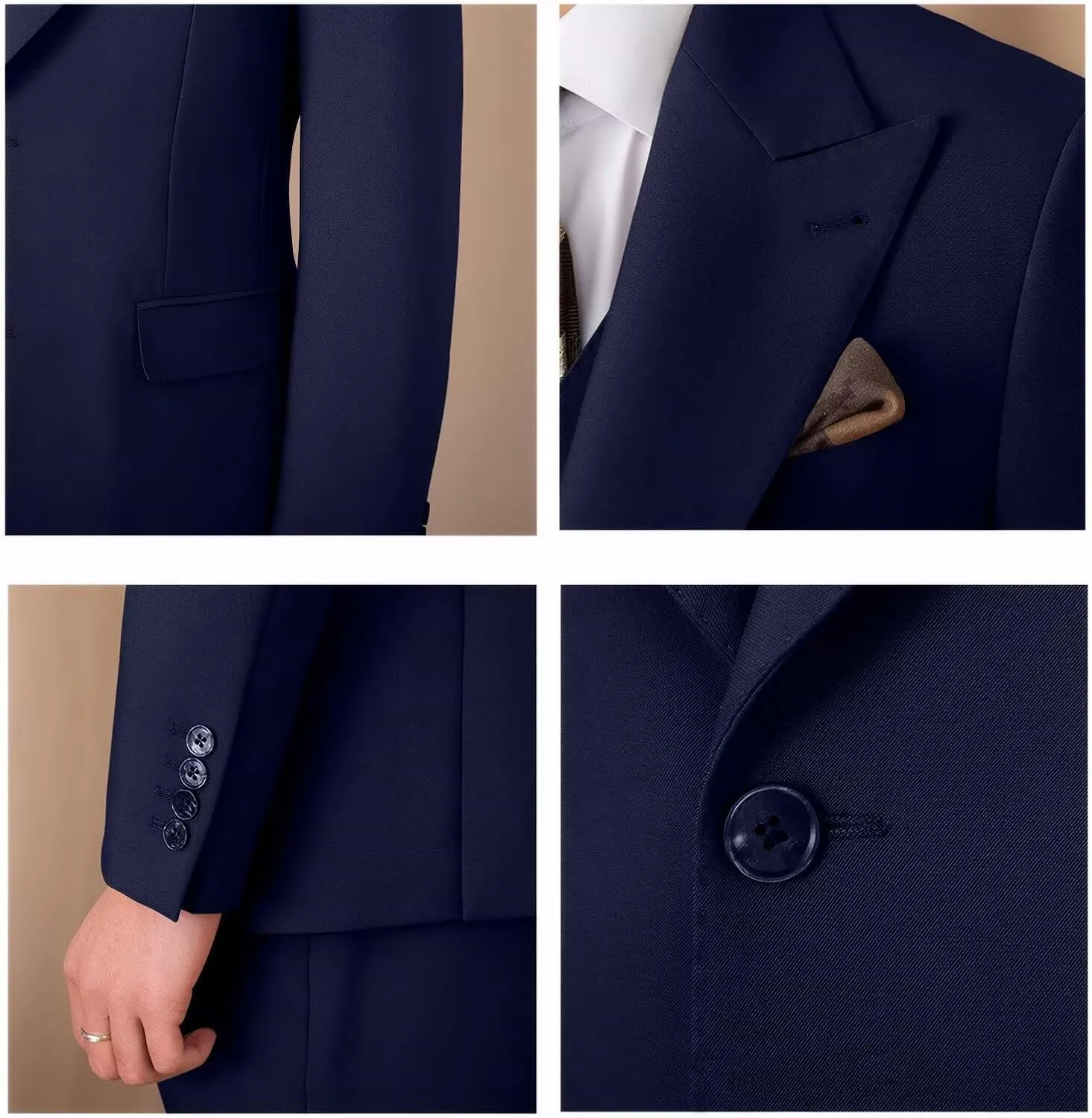 Suit for Men Wedding Slim Fit 3 Piece Set Blazer Jacket Vest Pants Tuxedo Suits for Groomsmen Business Prom Party Sport Coat