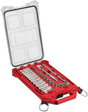 Suitable For Milwaukee 3/8” Ratchet and Socket Set w/Packout Case - 28pc, Model# 48-22-9481