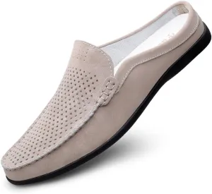 Summer Half Shoes for Men Slip-On Loafers Leather Casual Flats Breathable