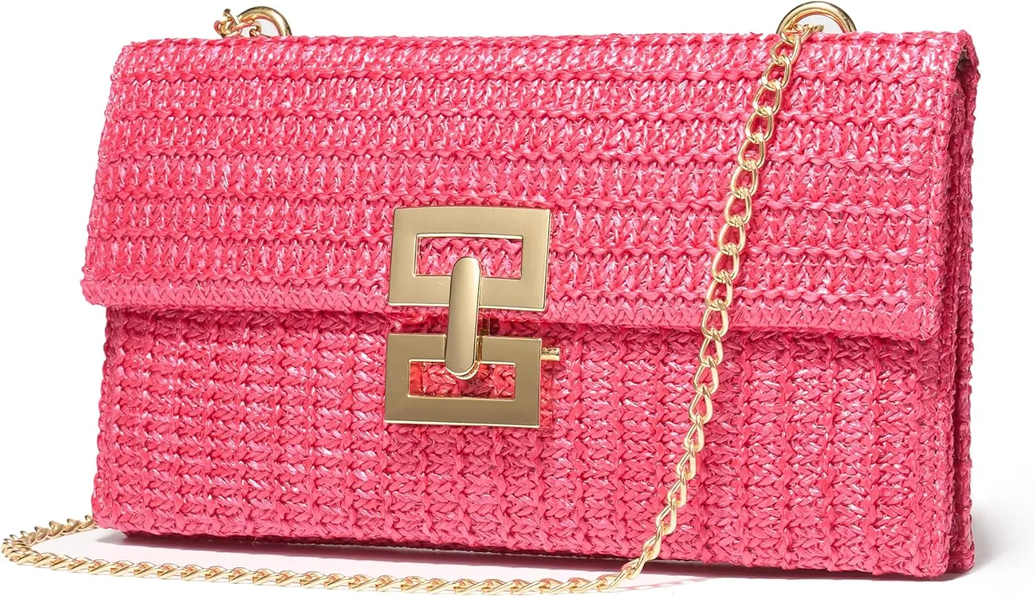 SWEETV Straw Purse Woven Beach Bag Summer Straw Clutch Purse Boho Crossbody Bags for Women Small Raffia Shoulder Bag