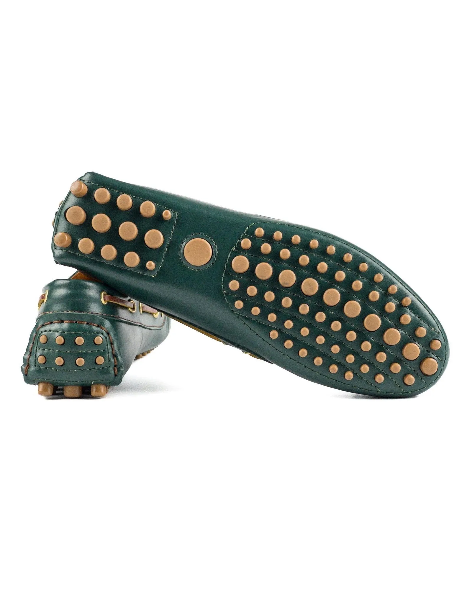 T-Samos Women's Green Genuine Leather Loafer Shoes