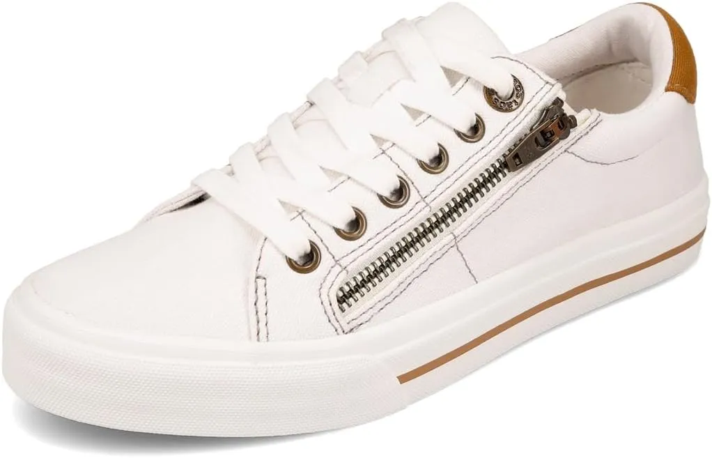 Taos Z Soul Women’s Sneaker - Stylish Platform Sneaker with Removable Footbed, Arch Support, Premium Cushioning, Lace-Up Adjustability, and Easy Access Zipper