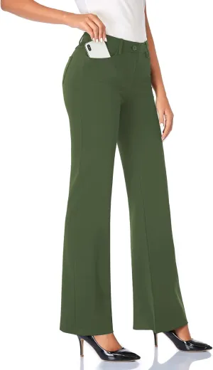 Tapata Women's 28''/30''/32''/34'' Stretchy Bootcut Dress Pants with Pockets Tall, Petite, Regular for Office Work Business