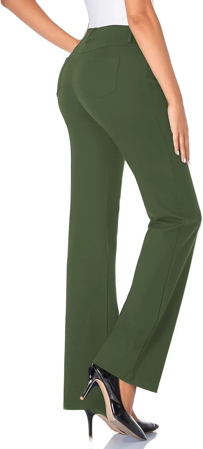 Tapata Women's 28''/30''/32''/34'' Stretchy Bootcut Dress Pants with Pockets Tall, Petite, Regular for Office Work Business
