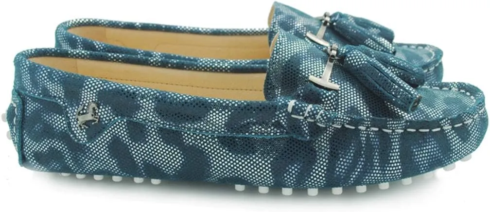 TDA Womens Casual Comfort Slip-on Metal Button Tassel Leather Driving Walking Leisure Weekend Loafers Boat Shoes