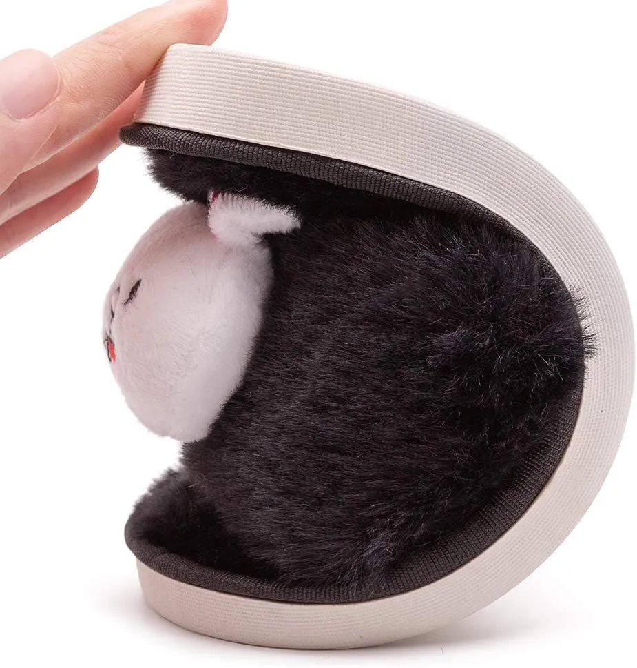 techcity Boys Girls Fuzzy House Slippers Cute Comfy Faux Fur Slip On Fluffy Plush Open Toe Home Slides for Kids Indoor Outdoor Warm Shoes
