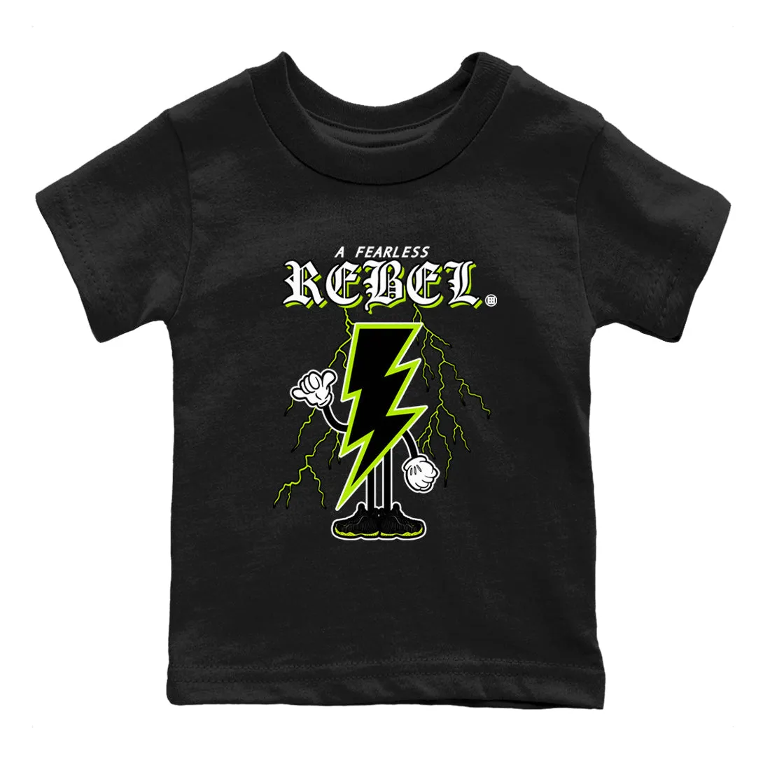 Technologically advanced Tees Air Sneaker One Foamposite Black SNRT Volt Fearless Kids - Fully customizable Rebel