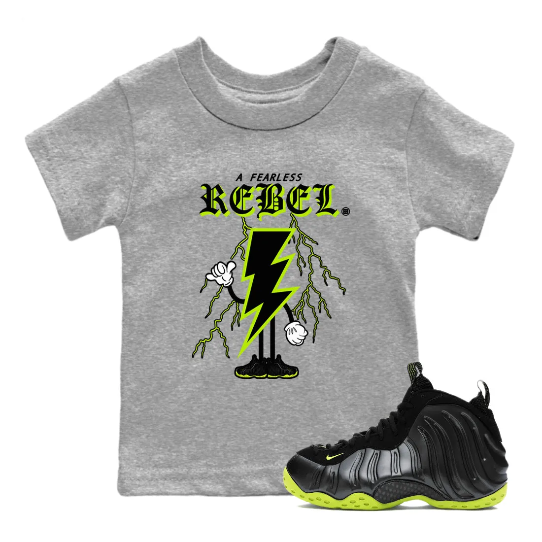 Technologically advanced Tees Air Sneaker One Foamposite Black SNRT Volt Fearless Kids - Fully customizable Rebel