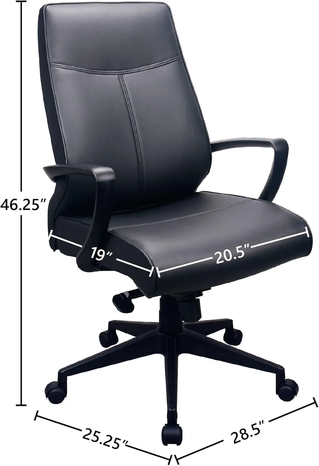 Tempur-Pedic Eurotech Seating Leather Swivel Chair, High Back