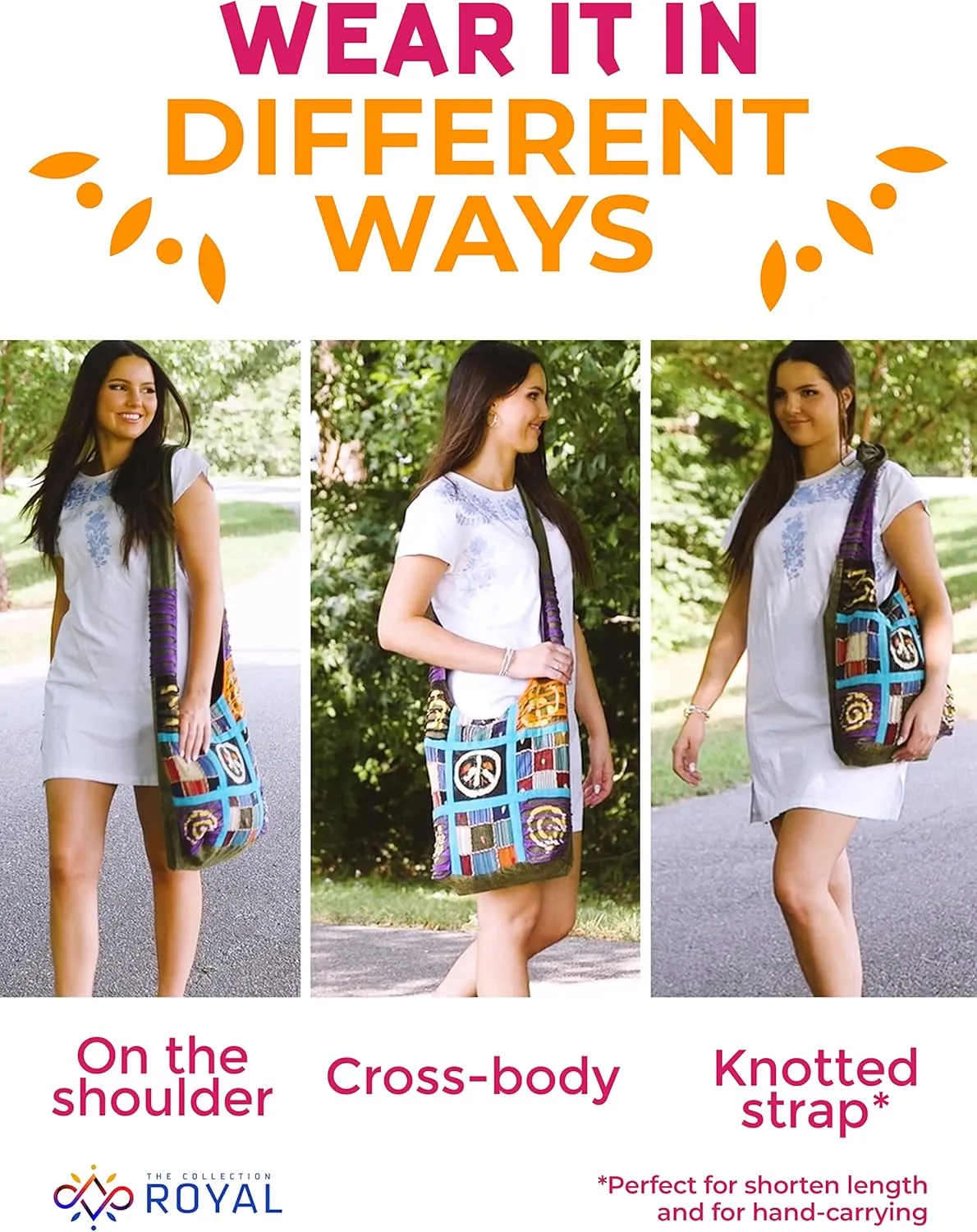 THE COLLECTION ROYAL Hobo Crossbody Bags for Women, Boho Purse, Boho Bag | Hippie Bag, Indie Tote Bag, Cloth Purse for Women
