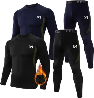 Thermal Underwear for Men,Men's Base Layer,2 Sets Long Johns Lined with Hunting Gear