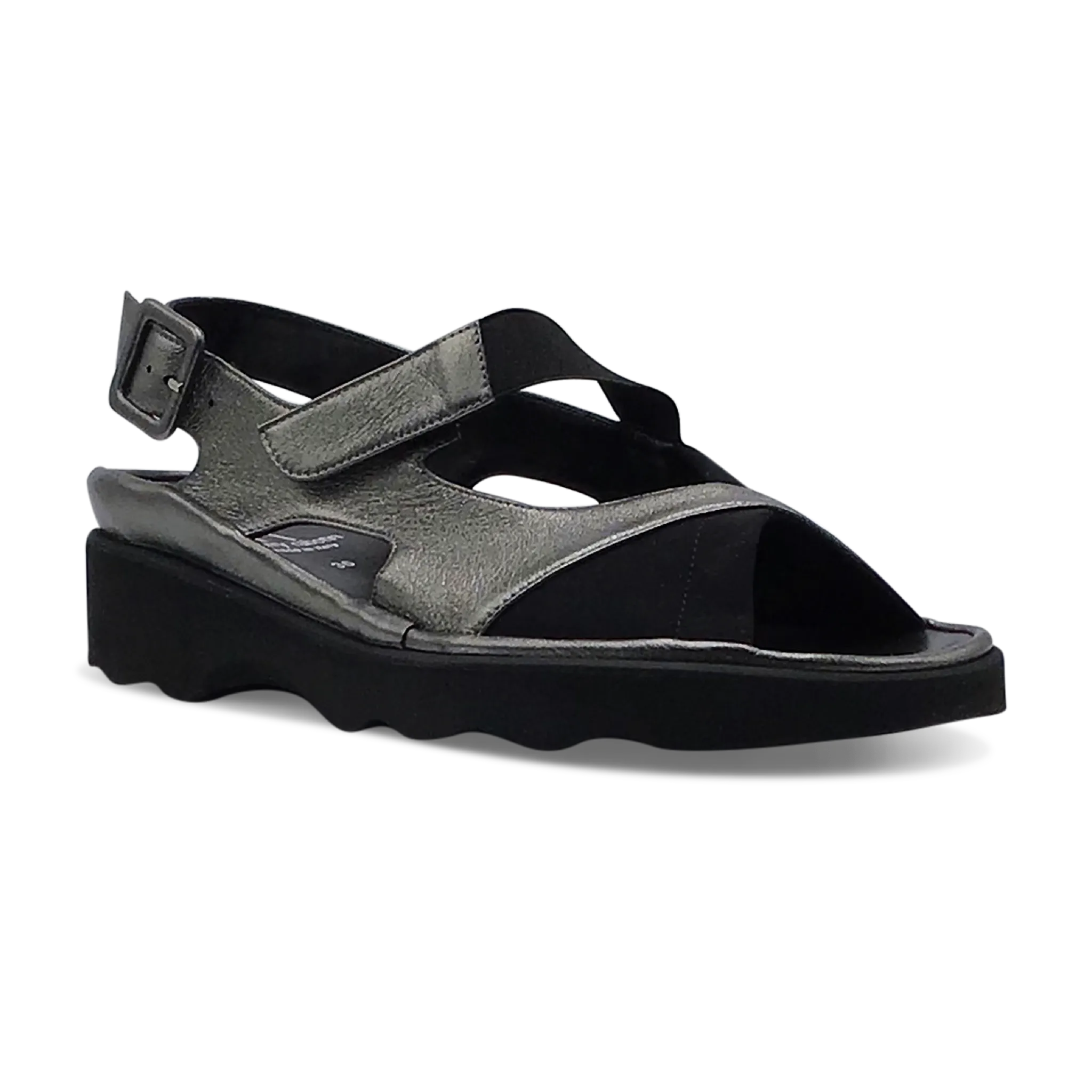 Thierry Rabotin Women's Wilton 1326 Metallic Pewter Leather Combo