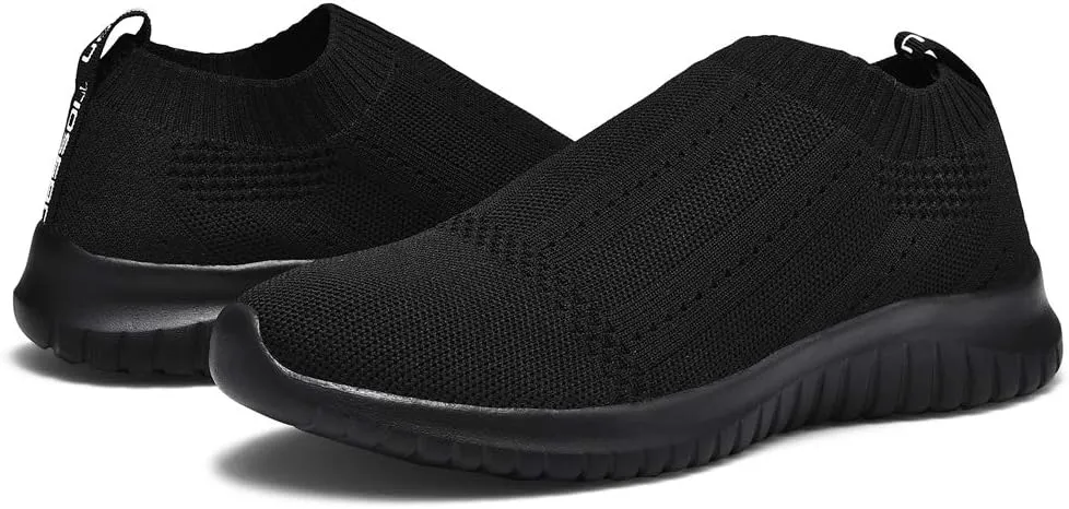 TIOSEBON Women's Walking Sock Shoes Elastic Knit Lightweight Slip on Breathable Yoga Sneakers