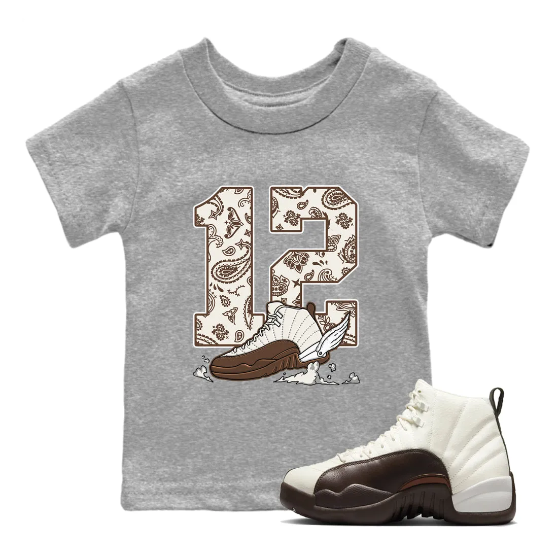 To Door-to-door Air Sneaker Tees Jordan The - SNRT Brown Baroque 12 Special edition Kids Clouds Fly