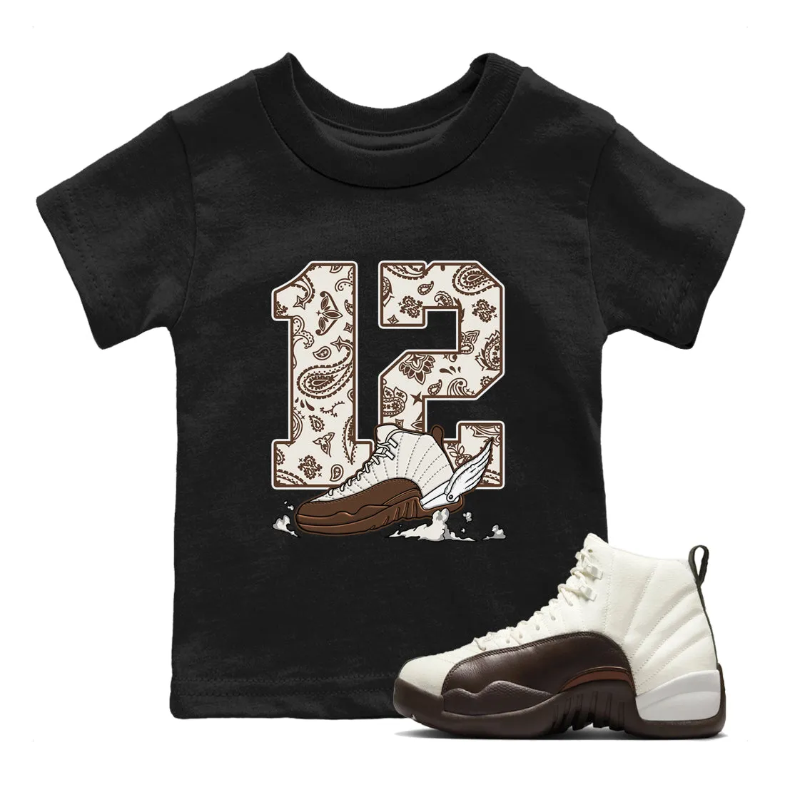 To Door-to-door Air Sneaker Tees Jordan The - SNRT Brown Baroque 12 Special edition Kids Clouds Fly
