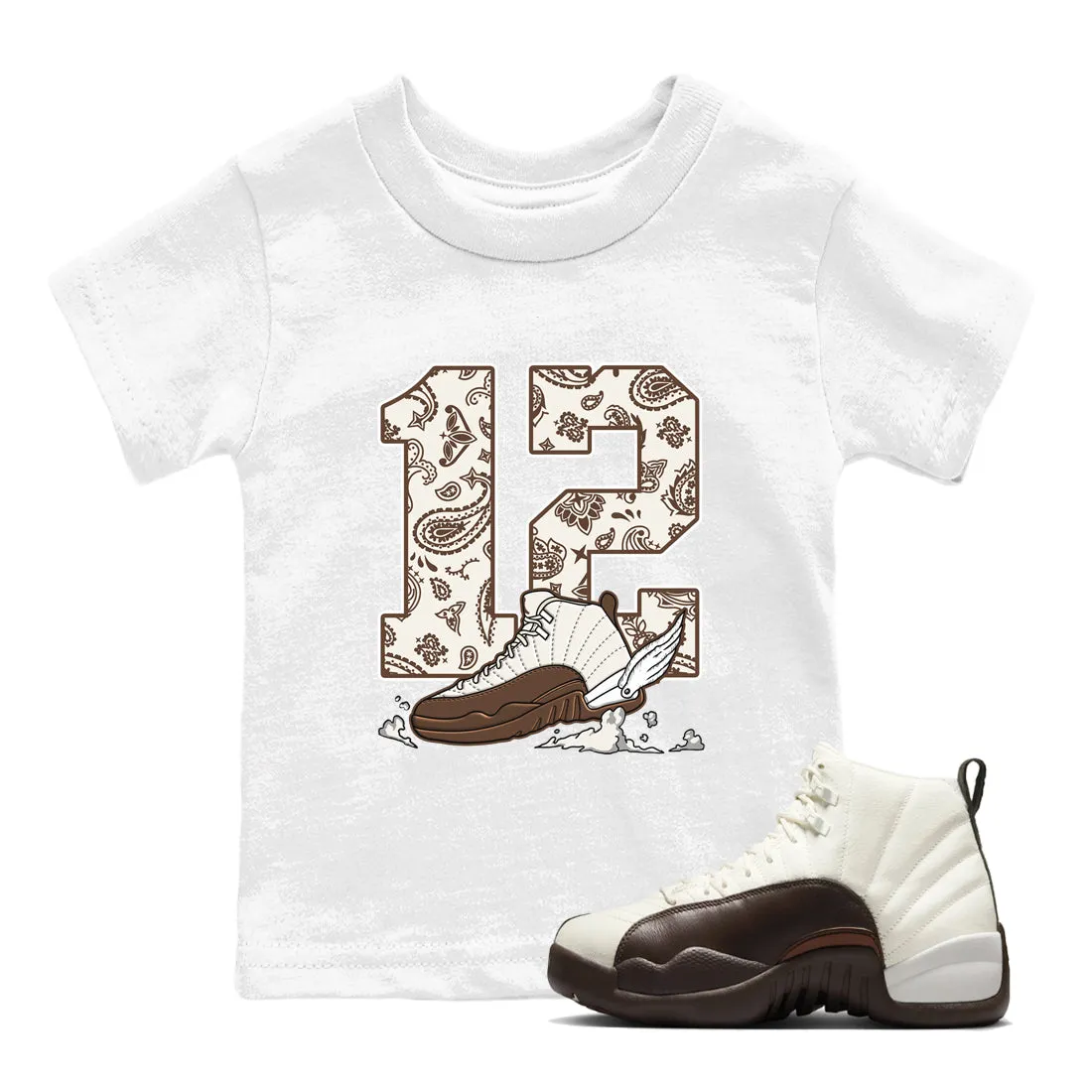To Door-to-door Air Sneaker Tees Jordan The - SNRT Brown Baroque 12 Special edition Kids Clouds Fly