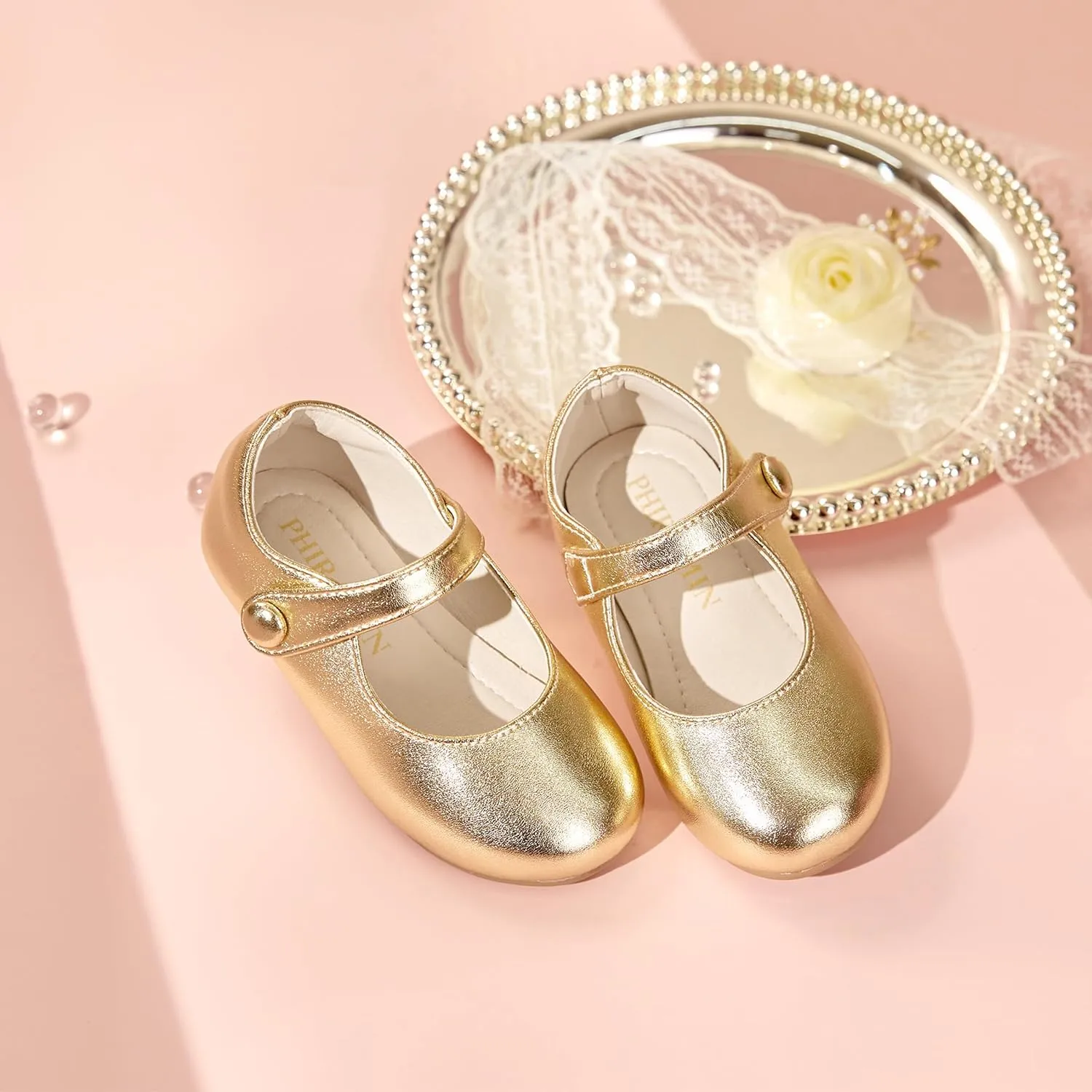 Toddler Flower Girl Dress Shoes - Little Girl Mary Janes for Wedding Party