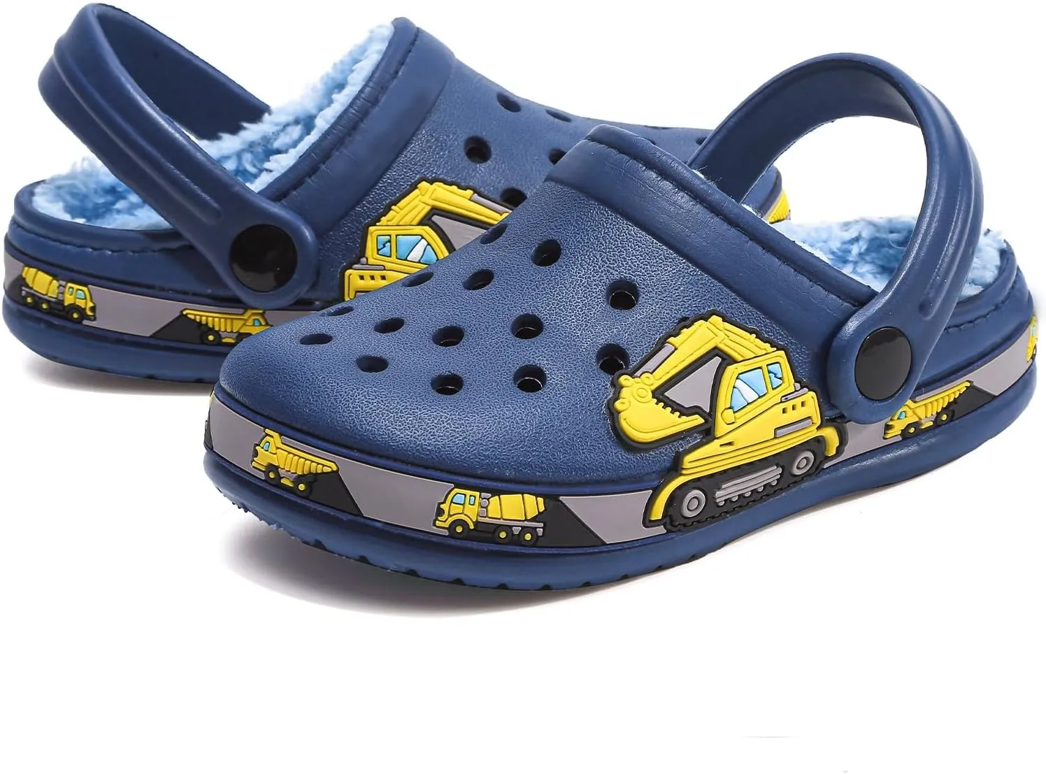 Toddler Lined Clog Slippers Winter Garden Sandals Kids House Shoes Warm Slip On Sneakers Cartoon Slides for Boys and Girls