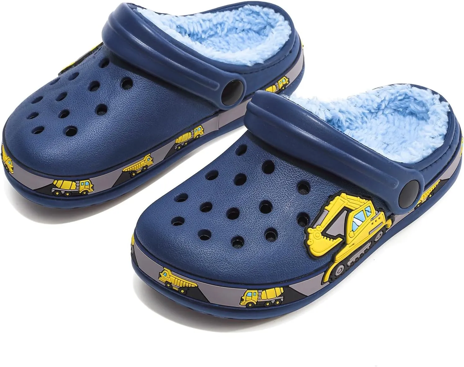 Toddler Lined Clog Slippers Winter Garden Sandals Kids House Shoes Warm Slip On Sneakers Cartoon Slides for Boys and Girls