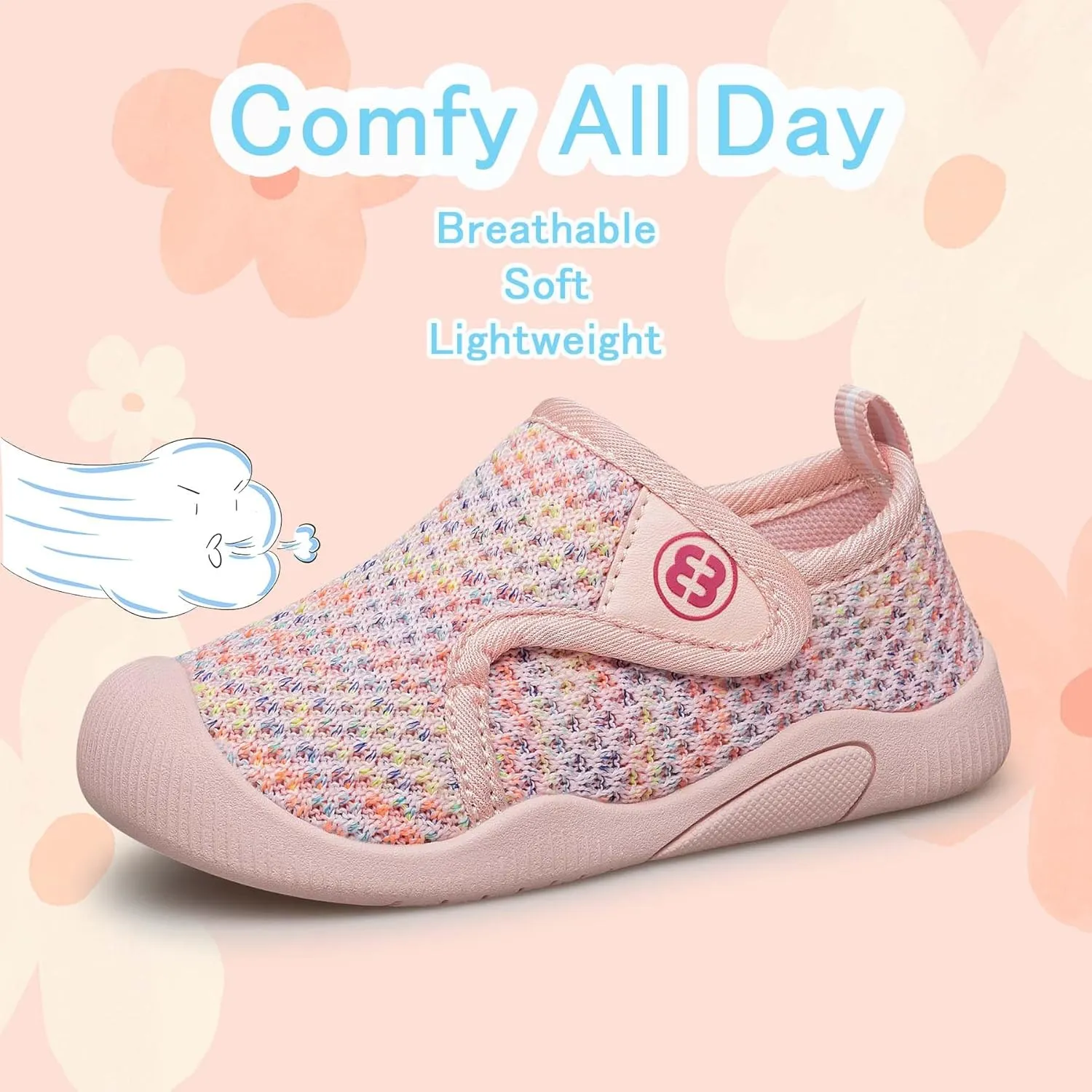 Toddler Tennis Shoes Boys Girls Lightweight Breathable Barefoot Shoes Wide Kids Slip On Sneakers