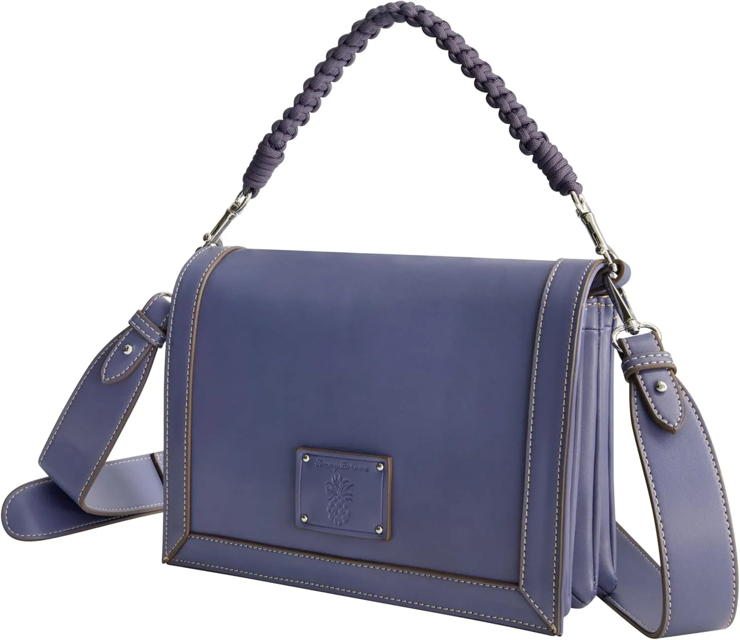 Tommy Bahama Messenger Bag, Women's Flat Crossbody Purse with Adjustable Shoulder Strap, Navy