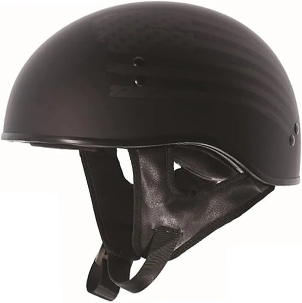 TORC T55 Spec-Op Half Helmet with 'Flag” Graphic (Flat Black, Large)