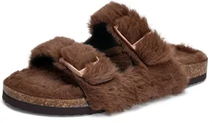 Torotto Kids Sandals Boys Girls Slide Summer Non-slip Cork Glitter Toddler Slippers with Adjustable Straps for Indoor & Outdoor