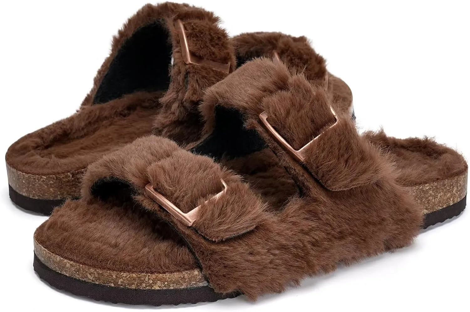 Torotto Kids Sandals Boys Girls Slide Summer Non-slip Cork Glitter Toddler Slippers with Adjustable Straps for Indoor & Outdoor
