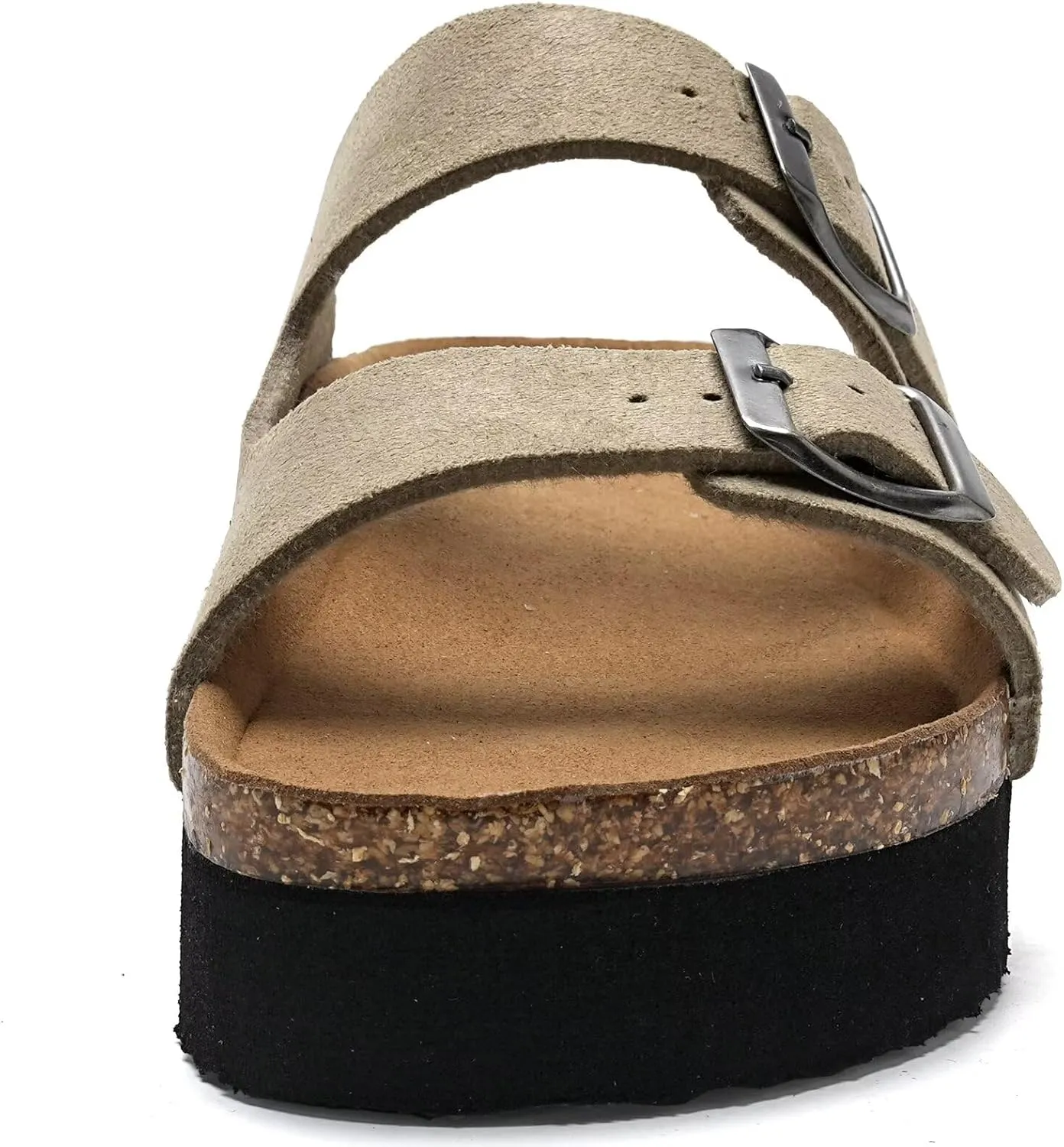 Torotto Womens Slides with Cork Footbed Open Toe Adjustable Webbing Flat Sandals for Walking | Beach | Indoor