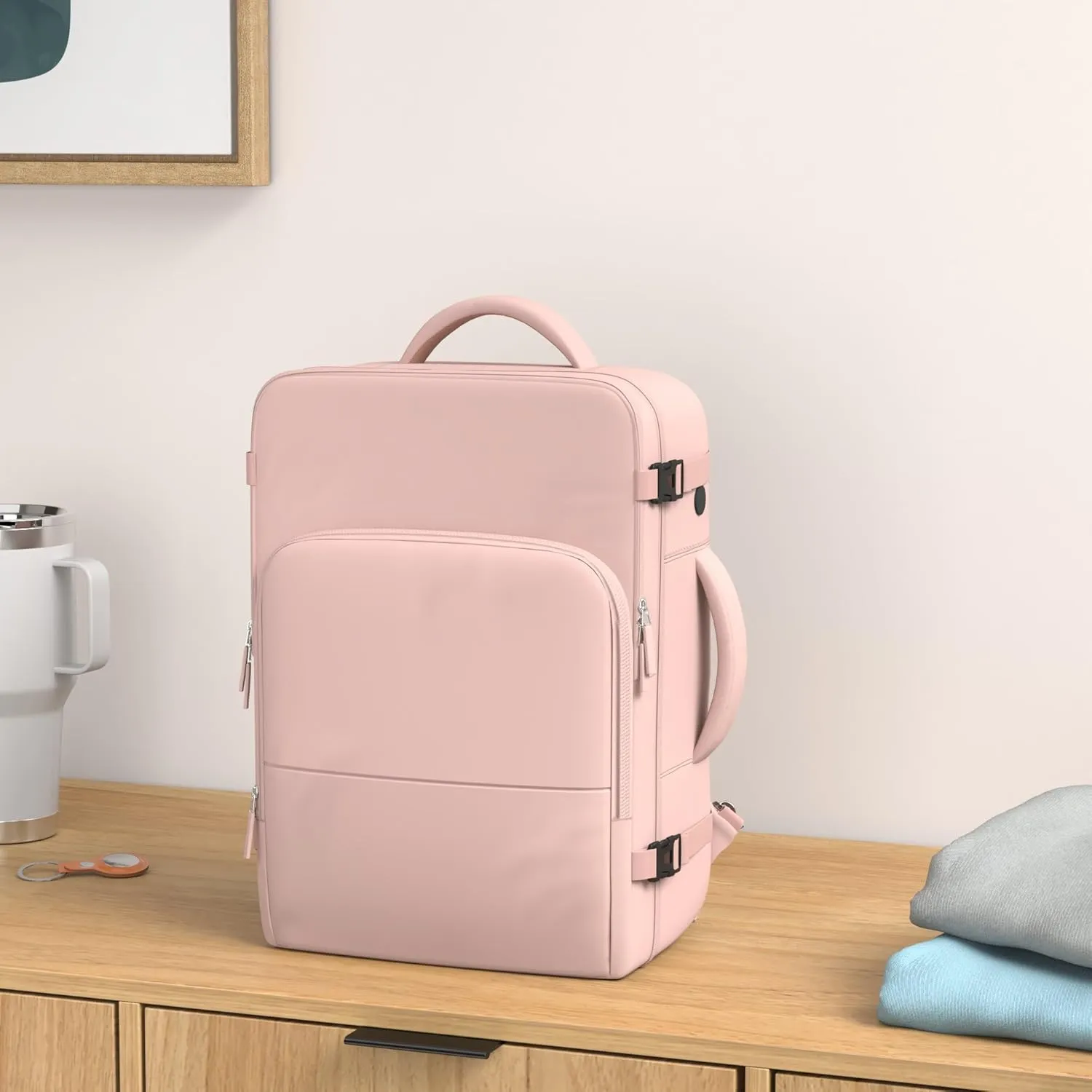 Travel Backpack for Women, Flight Approved Carry On Backpack with USB Charging Hole, Lightweight Travel Bag, Waterproof Causal Bookbag for College, Travel, Work