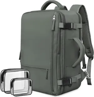 Travel Backpack For Women Men Flight Approved, Carry-on Backpack Bag Luggage, Personal Item Backpack Bag, Laptop Backpack Casual Daypack, Travel Essentials Must Haves, Olive-green