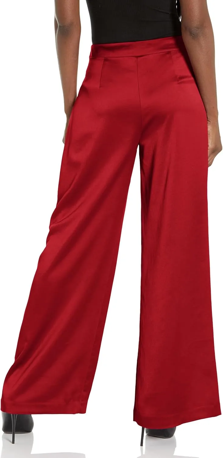 Trina Turk Women's Wide Leg Satin Pant