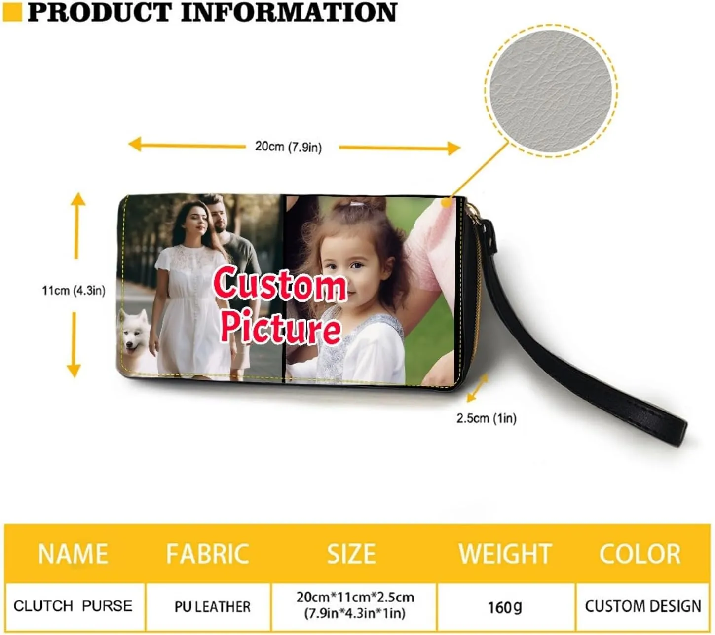 Tuoxiukan Custom Wallets For Women, Personalized Mom's Gifts, Customized Purse Wallets with Picture Text Zipper Long Wallet Purse Phone Case Cash Coin Organizer Pouch Gifts for Wife Girlfriend