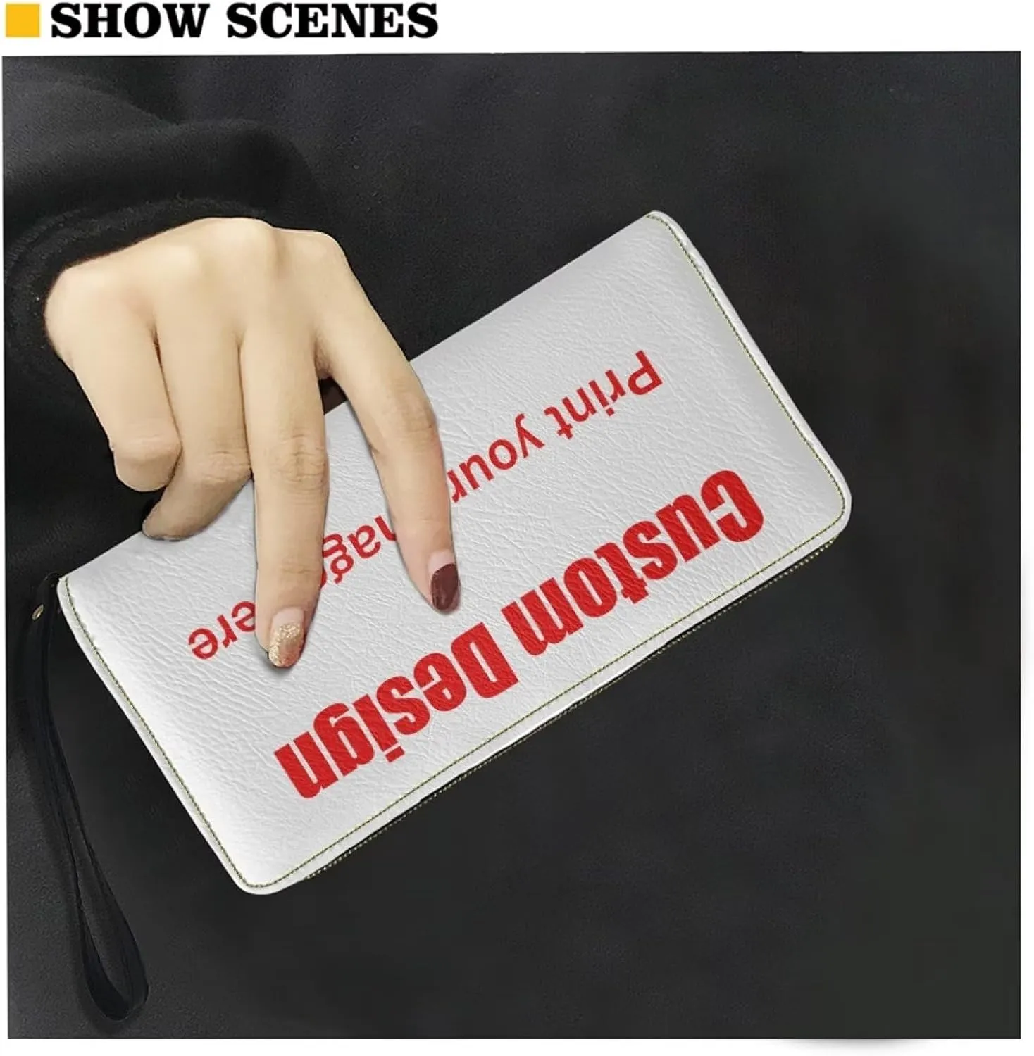Tuoxiukan Custom Wallets For Women, Personalized Mom's Gifts, Customized Purse Wallets with Picture Text Zipper Long Wallet Purse Phone Case Cash Coin Organizer Pouch Gifts for Wife Girlfriend