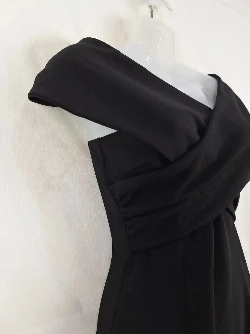 Tussah Cross Shoulder Sleek Midi Dress Size 8