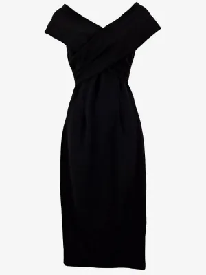 Tussah Cross Shoulder Sleek Midi Dress Size 8