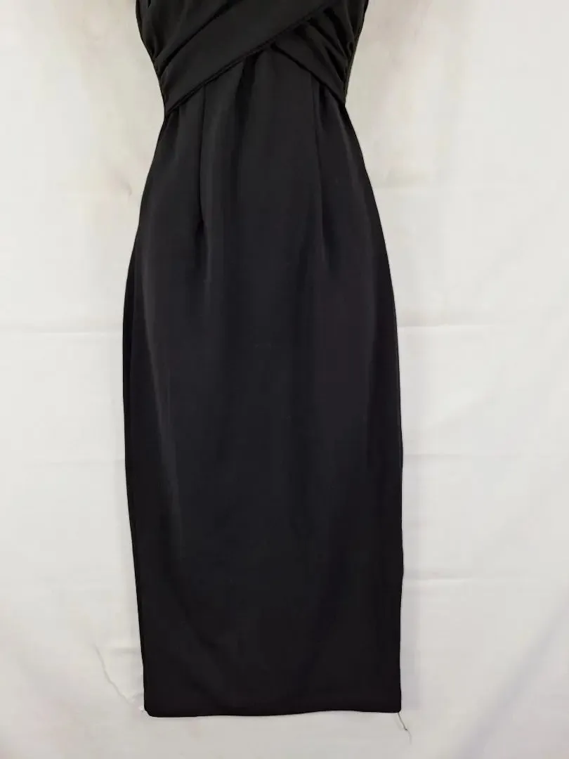 Tussah Cross Shoulder Sleek Midi Dress Size 8