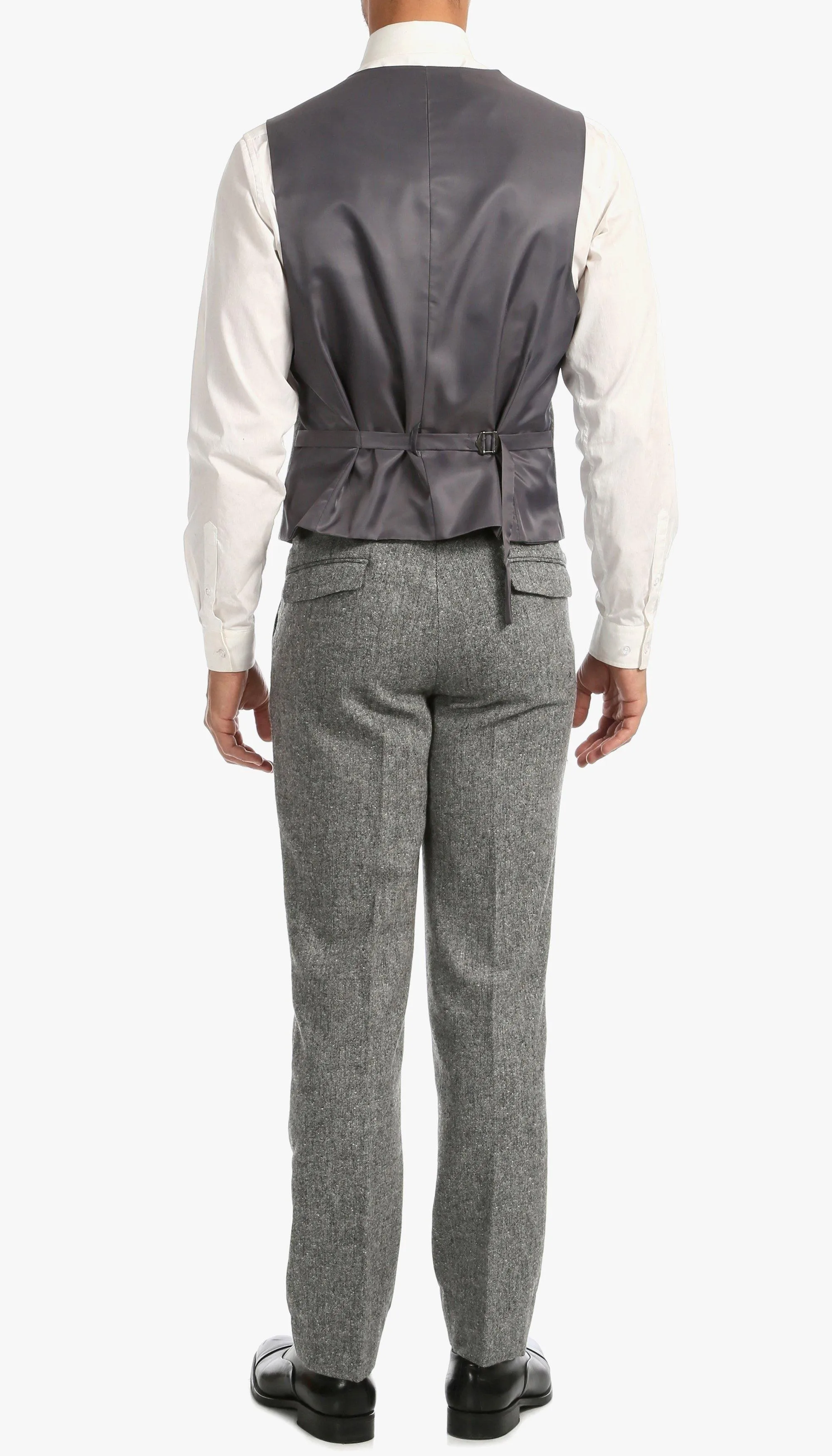 Tweed Men's Slim Fit 3 Piece Suit in Grey