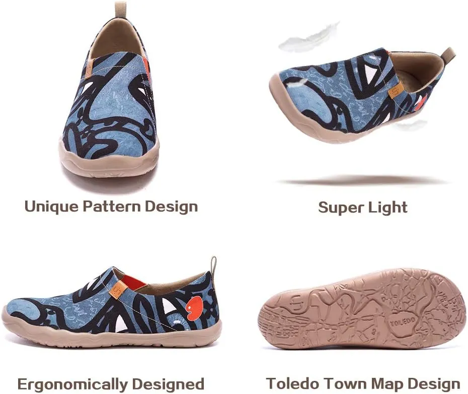 UIN Men's Art Design Travel Shoes Slip On Casual Loafers Stylish Lightweight Comfort Fashion Sneaker